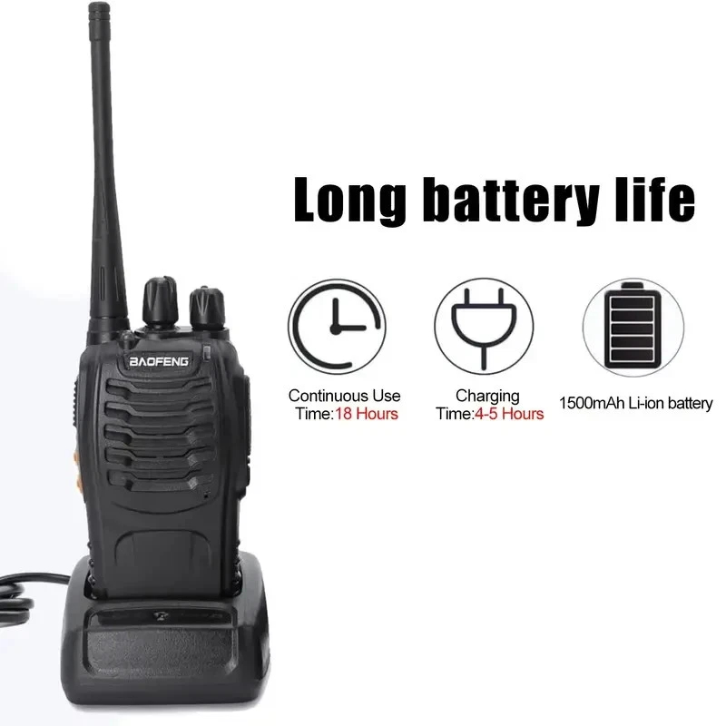 جهازان لاسلكيان من طراز باوفينغ BF-888s (عبوة من قطعتين)، ضمان لمدة عامين